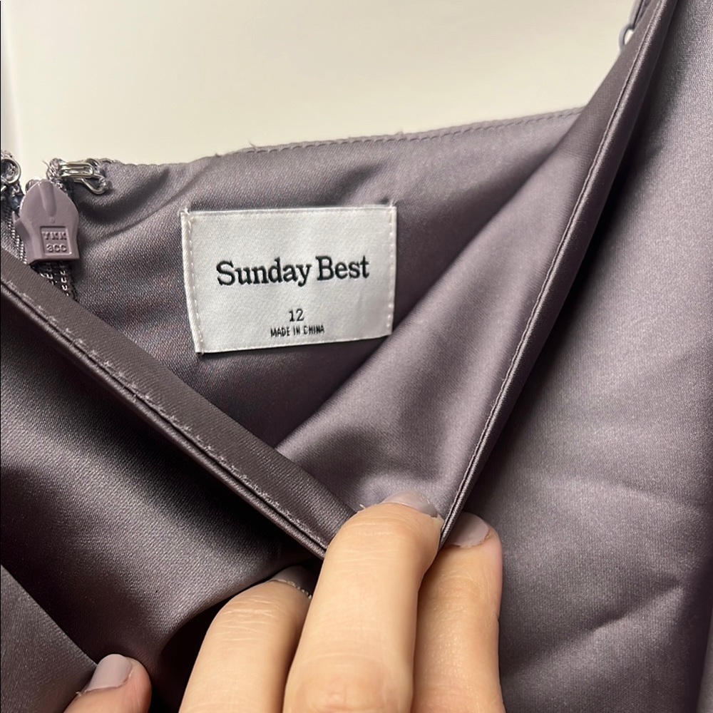 Sunday Best satin mini dress in lavender